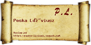 Peska Líviusz névjegykártya